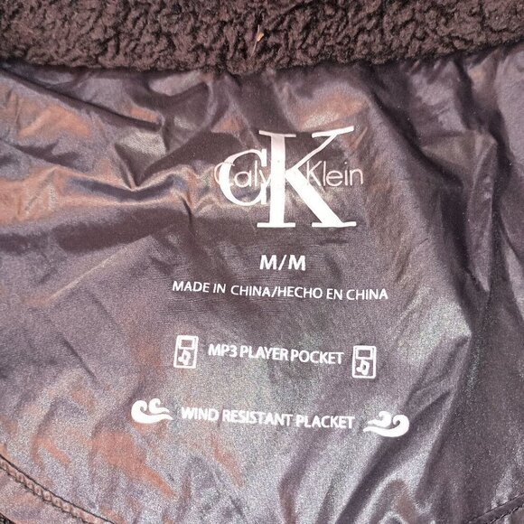 Calvin Klein Women Performance Down Puffer Vest Sweater Back Faux Fur Collar Med - Picture 5 of 9